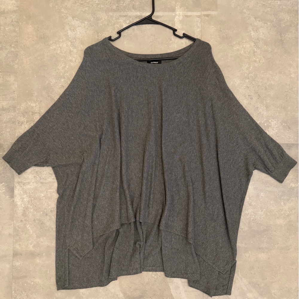Express Gray Dolman Knit Sweater | S